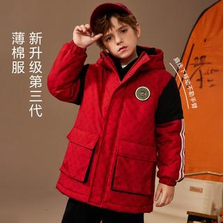 【新年装】男童棉衣外套儿童冬装满印连帽夹棉加厚保暖棉服棉袄