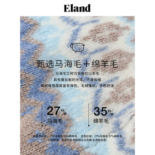 【绵羊毛＋马海毛】Eland衣恋毛衣女费尔岛提花保暖毛衫24冬 卡其色(35)Beige L/170
