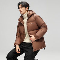 雪中飞 SNOWFLYING2025冬男士连帽短款羽绒服修身保暖加厚舒适简约面包服 绿色|8638 165/84A