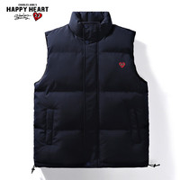 查尔斯桃心马甲男女同款冬季宽松纯色休闲背心保暖加厚坎肩 藏青色 5XL