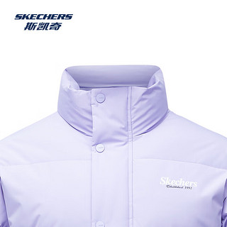 斯凯奇（Skechers）男女同款三防科技2024年冬季鸭绒立领保暖外套羽绒服 薰衣草紫/005U XL