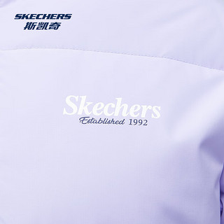 斯凯奇（Skechers）男女同款三防科技2024年冬季鸭绒立领保暖外套羽绒服 薰衣草紫/005U XL