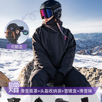 滑雪头盔女专业滑雪帽眼镜一体雪盔单板男全套装备儿童盔帽护目镜 M