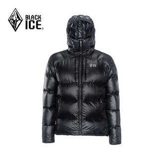 黑冰（BLACKICE）冬季900蓬服男女户外F寒保暖轻量鹅绒连帽外套 男款-黑色 XL