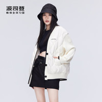 波司登奥莱女轻薄羽绒服V领针织鹅绒短款学院风外套B30133454