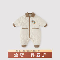 巴厘小猪男宝宝棉服秋冬装夹棉加厚婴儿连体衣绅士风棉衣冬季小月龄外出服