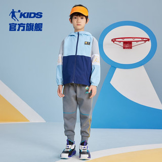 乔丹QIAODAN童装儿童外套男童春秋款上衣2023春季新款大童网布风衣薄