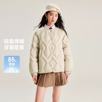 雪中飞 SNOWFLYING25年轻薄男女款菱格圆领羽绒服时尚休闲百搭叠穿潮流