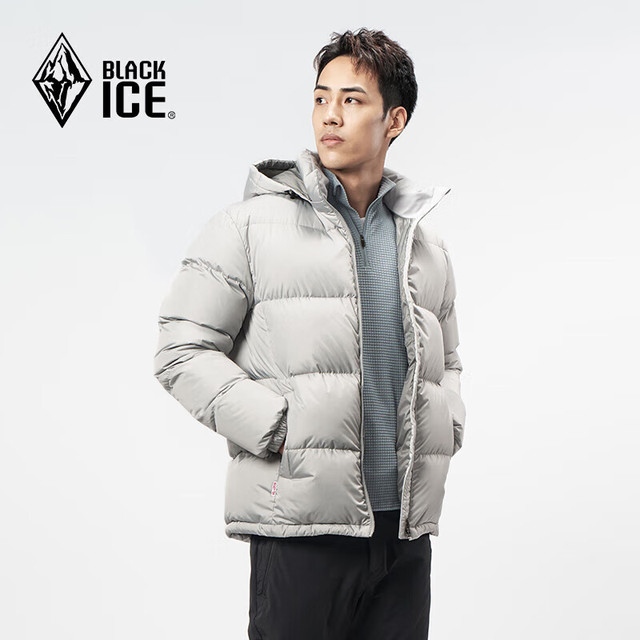 PLUS会员：黑冰 男700蓬最高290g充绒极寒羽绒服