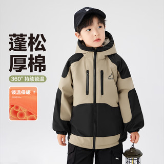 左西男童冲锋服儿童棉衣外套夹棉加厚2024新款男孩冬装