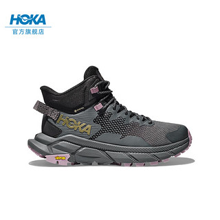 HOKA ONE ONE男女款冬季中帮轻量舒适防水户外徒步鞋TRAIL CODE GTX 黑色/城堡岩色-女 37 黑色/城堡岩色-女