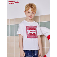李维斯（Levi's）童装男女童短袖T恤夏季儿童休闲运动上衣 明亮白 140(S)