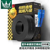 WANJEED/万级 低烟无卤 皮线光纤跳线 钢丝尾纤 网线光缆 200米