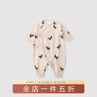 巴厘小猪新生儿婴儿衣服a类纯棉秋冬哈衣爬服初生儿绑带和尚服宝宝连体衣