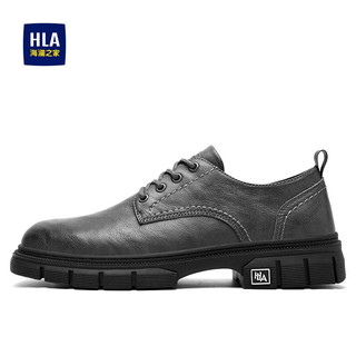 海澜之家（HLA）男鞋百搭时尚休闲工装鞋户外简约时尚中青年鞋子男 灰色 44码