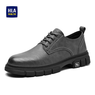 海澜之家（HLA）男鞋百搭时尚休闲工装鞋户外简约时尚中青年鞋子男 灰色 44码