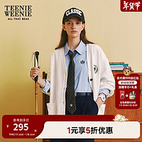 TEENIE WEENIE 小熊春装V领卫衣开衫外套宽松韩版学院风 白色 165/M