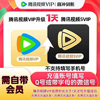 腾讯视频vip升级svip一天 超级影视SVIP会员天卡 腾讯云视听极光电视端会员1个月 升级1天