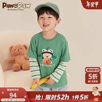 PawinPaw小熊童装年冬季男宝宝长袖T恤假两件圆领打底衫  90 cm
