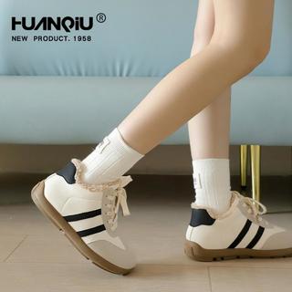 环球 HUANQIU【加绒】今年流行的德训鞋女款冬季轻便加绒保暖软底鞋子