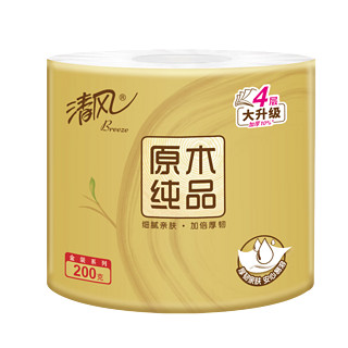 清风 原木纯品金装系列 有芯卷纸 4层*200g*27卷