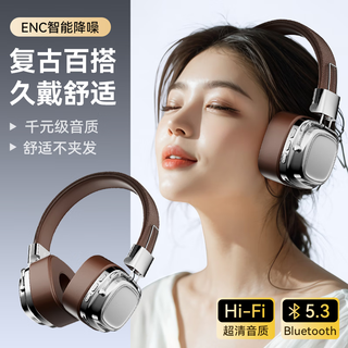 智国者 TD21 蓝牙降噪 银棕 头戴式耳机