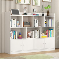 青雀台【实木、包安装、20号截单】实木书架书柜落地一体带门层架置物架 三层带门 120长123高  24深