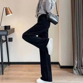 有只绵 小个子阔腿裤 高腰窄版显瘦直筒休闲裤 加绒垂感拖地裤（多色任选）