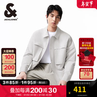 杰克·琼斯(JACK&JONES)秋冬新款户外休闲外套防泼水纯色直筒弹力翻领棉服男装 C42