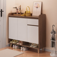 PULATA鞋柜家用门口入户玄关鞋柜一体大容量收纳储物柜 XG005944G02 实木生态板-郁金檀木80*32*100