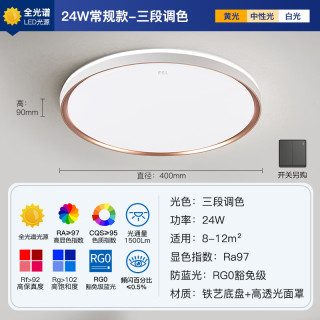 国家补贴：佛山照明 吸顶走廊灯节能灯24W三色可调