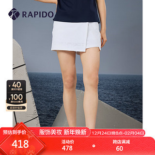 Rapido 2024年春夏女士竖纹裙裤休闲运动半身裙CP4325S01 白色 170/74A