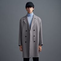 GXG男装灰色中长款毛呢大衣男士潮流外套GB126737K