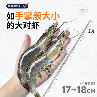 渔游记 国产青岛大虾3斤 45-60只青虾海虾基围虾生鲜 虾类白虾 青岛盐冻30/40 3斤(净重)