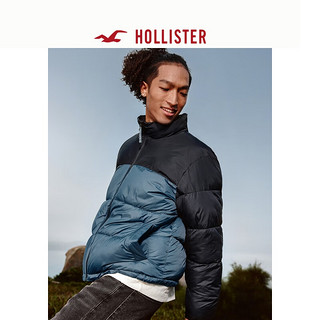 HOLLISTER24冬季保暖黑色立领厚夹克棉服外套男装KI332-4106 黑色配深蓝灰色 2XL (185/124A)