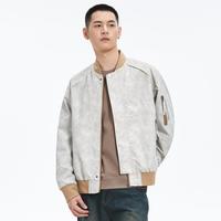 it OP美式复古飞行服户外工装拉链夹克男宽松棒球服休闲外套