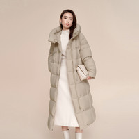 波司登奥莱2024冬女长款都市女人味轻量舒适显瘦连帽羽绒服