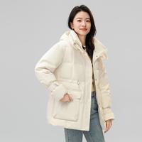 冰洁 BENGEN连帽羽绒服女秋冬收腰显瘦小个子时尚保暖休闲外套女