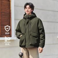 森马 Semir【防水防油防污防风】2024冬防护外套宽松连帽棉服男