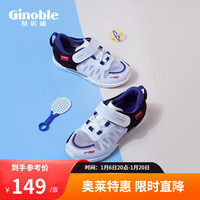 基诺浦（ginoble） 学步鞋春秋款1岁-5儿童机能鞋 宝宝鞋子幼童幼儿童鞋男女TXG1032 白色/黑色/蓝色 22.5 140mm 适合脚长136-145mm