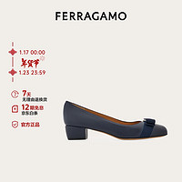 Salvatore Ferragamo 菲拉格慕 Ferragamo）女士蓝色Vara高跟鞋  0776841_1D _ 70/37.5码