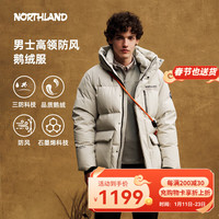 诺诗兰（NORTHLAND）冬季男女鹅绒羽绒服防风保暖派克服户外工装夹克连帽外套【尼亚】 浅沙色-男 180cm