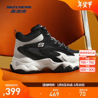 斯凯奇(Skechers)厚底加绒丨女子老爹鞋高帮秋冬季保暖增高熊猫鞋子运动休闲棉鞋女 黑色/白色/BKW 36