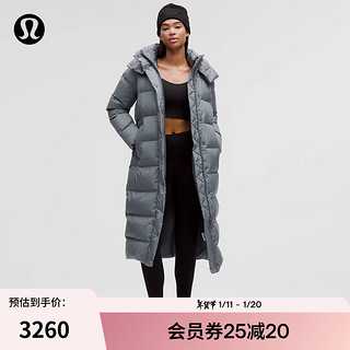 lululemon丨Wunder Puff 女士长款羽绒外套 防风 LW4CAGS 灰色绿洲 2XL /14