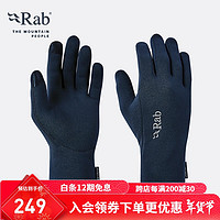 RAB男款Polartec Power Stretch弹力保暖手套指尖触屏舒适透气 QAH-55 藏蓝色（DI） M