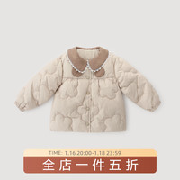 巴厘小猪女童羽绒服冬季2024新款公主风女宝宝外套加厚保暖白鸭绒儿童冬装   【充绒量45g】