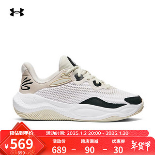 安德玛（UNDERARMOUR）秋冬CURRY Splash 24男女绒面革运动篮球鞋3028193 白色100 44