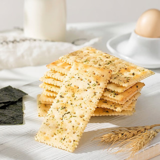 来伊份苏打饼干500g散装奶盐味海苔味老人袋装零食 奶盐味500g（约15小包）