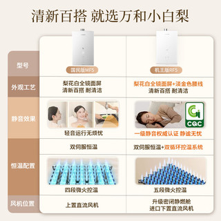 万和（Vanward） 一级节能静音认证 双伺服燃气热水器 家用天然气16升节能下置风机 16L JSQ30-16RF5
