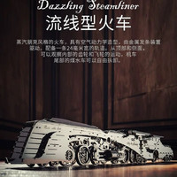 TECHING乌克兰TimeforMachine 金属拼装机械传动模型3d立体拼图创意玩具 流线型蒸汽火车